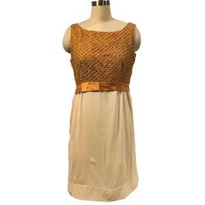 Vintage Handmade 1960's Waffle Knit Cocktail Dress SZ S/M